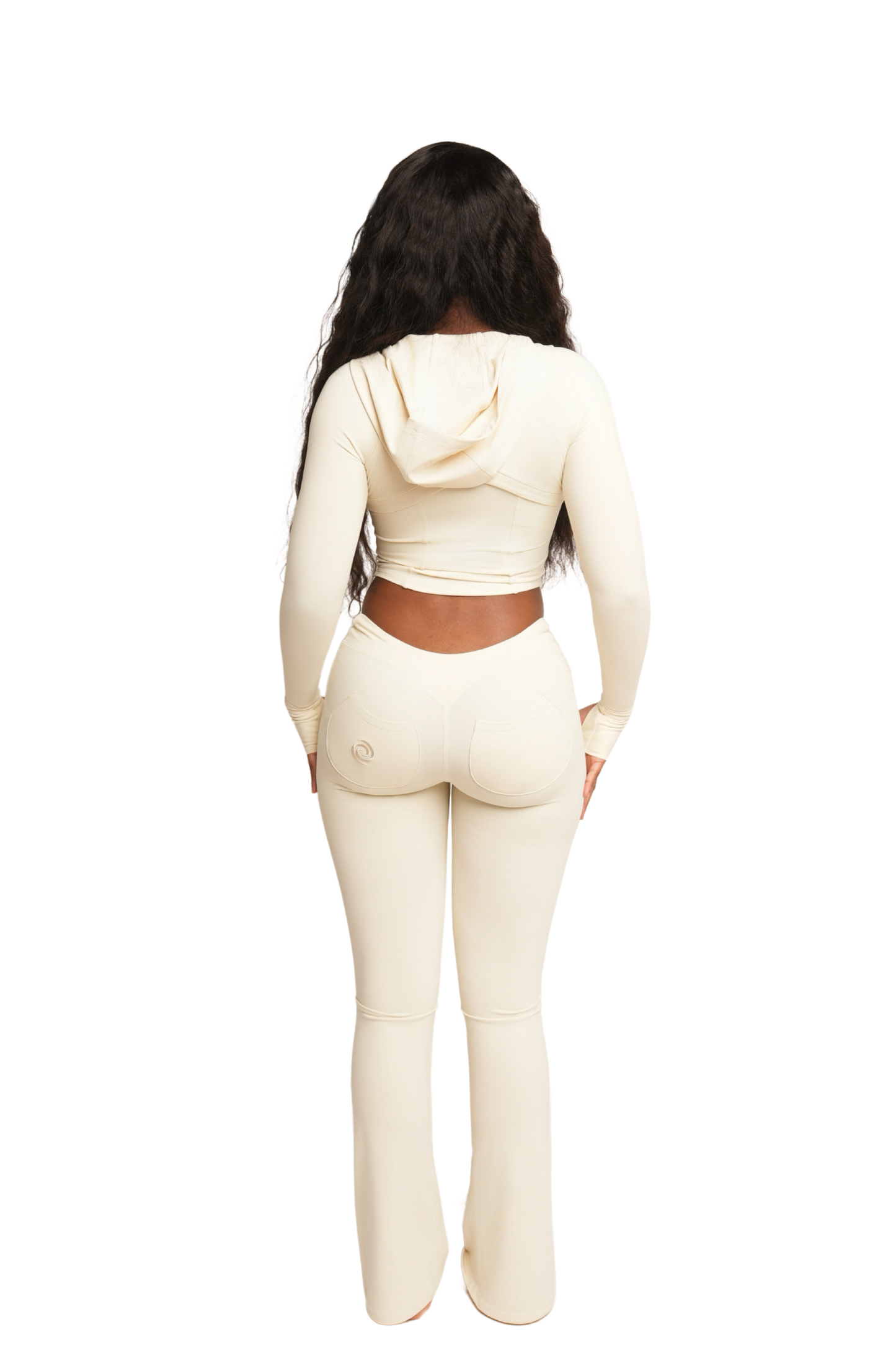 elastic-girl™ dip cut flare pant (tofu)